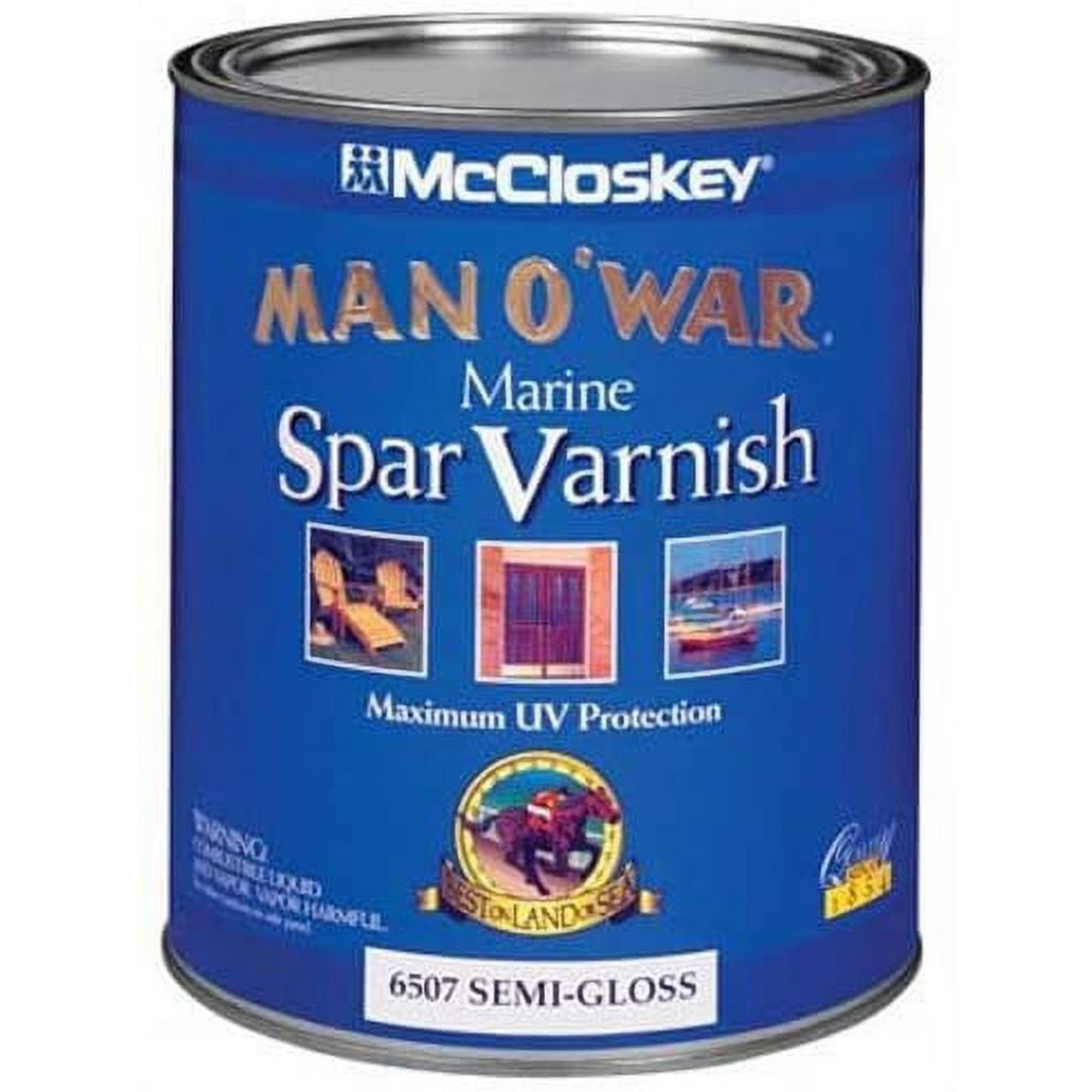 MCCLOSKEY 6507 Man O War  Marine Spar  Varnish, Semi-gloss