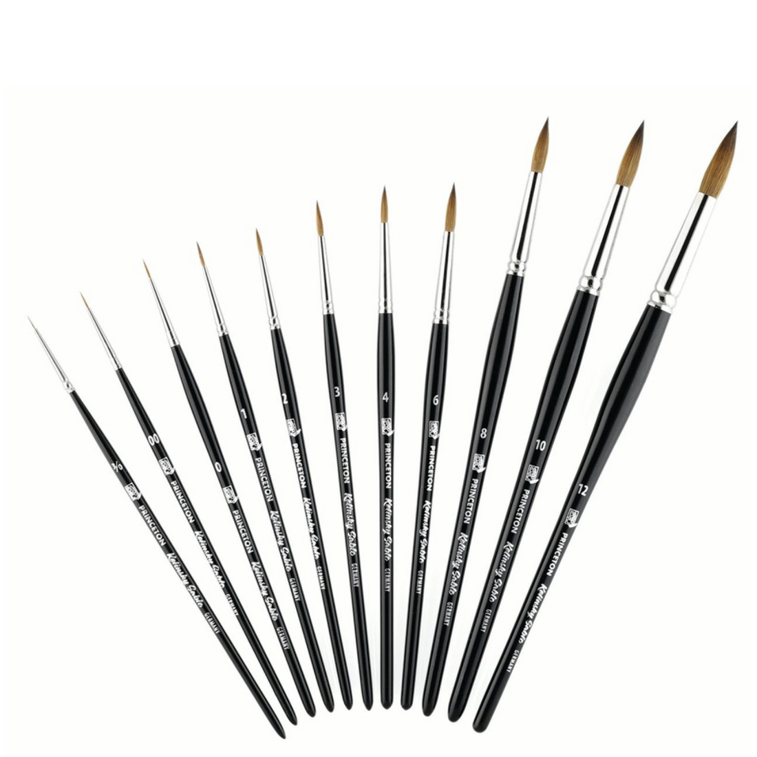 Princeton Brush Kolinsky Red Sable Short Handle Brush, Round, 0