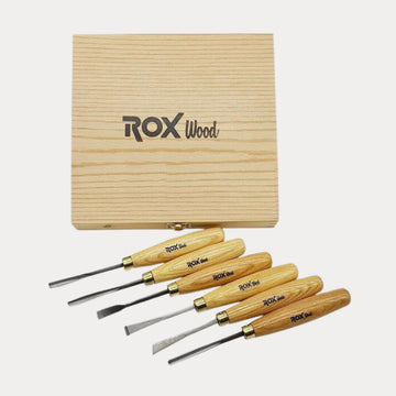 Rox Wood -6PC Woodworking Wood Carving Tools Set with Brass Rings,