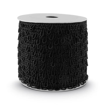 Elastic Button Looping W/1" Spacing - 72 Yds. X 1/2" - Black