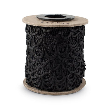 Non-Elastic Button Looping W/1/2" Spacing - 36 Yds. X 1/2" - Black