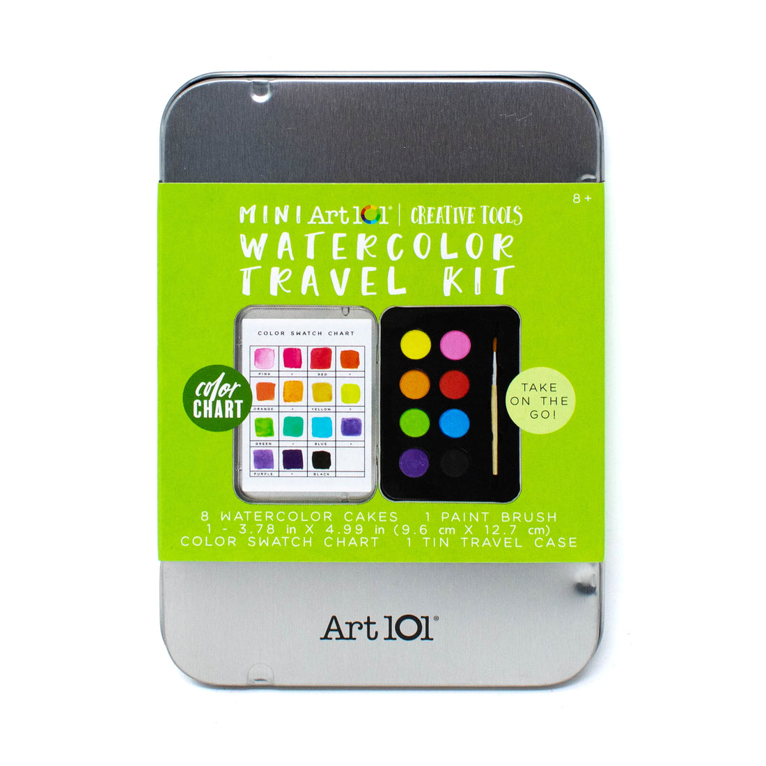 Art 101 Creative Tools Watercolor Painting Set for Children to Adults in Tin Case
