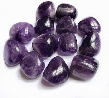 Anjiucc 1/2 lb Amethyst Natural Bulk Stone Crystals - Large 0.5''-1" Natural Tumbled Stones Polished Crystal Kit for Reiki, Healing Crystal