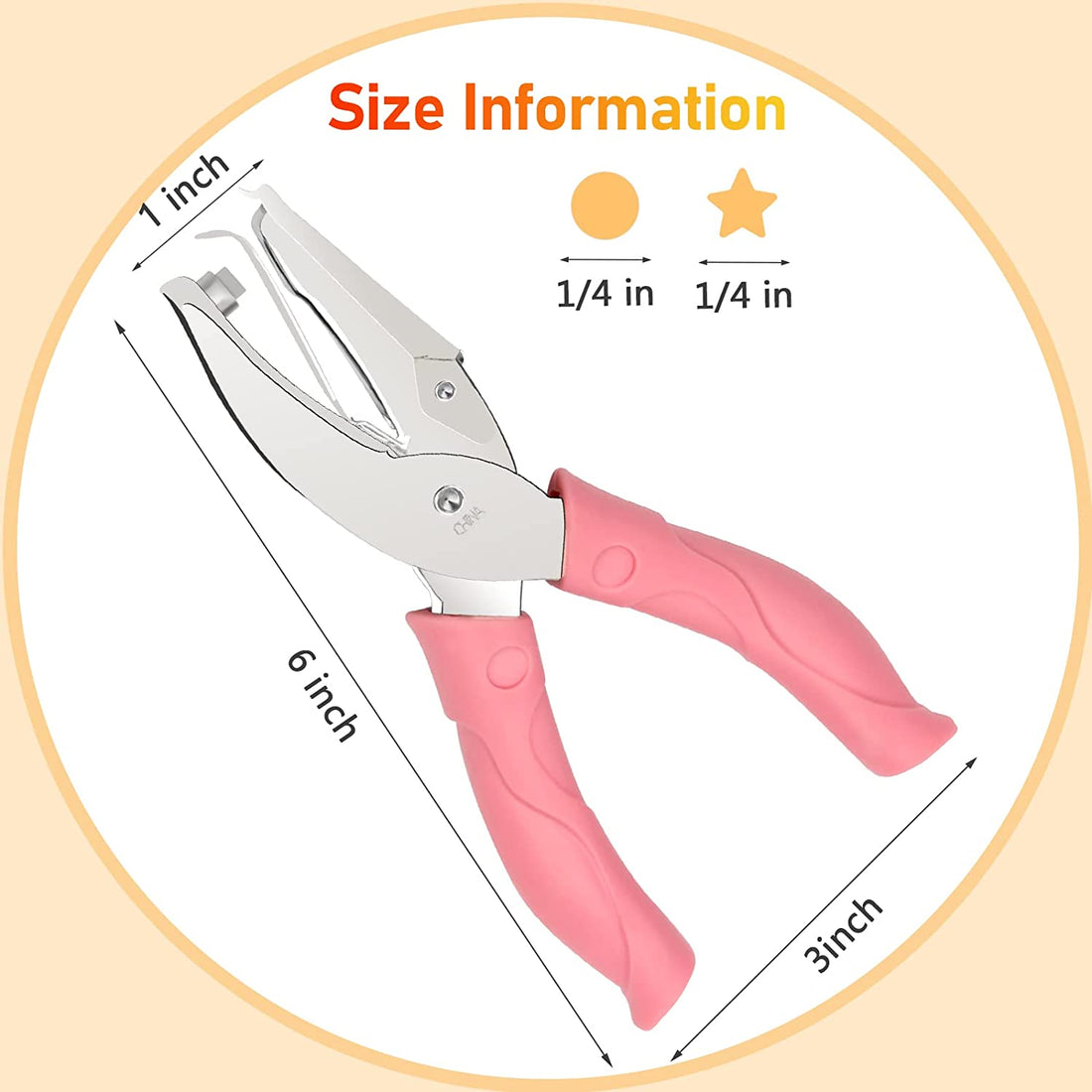 2 Pieces Handheld Hole Paper Punch, Pletpet Heart Hole Punch + Star Hole Punch 1/4 Inch Metal Single Hole Paper Punch, with Soft-Handled for Tags Clothing Ticket (Heart+Star) (Star+Heart)