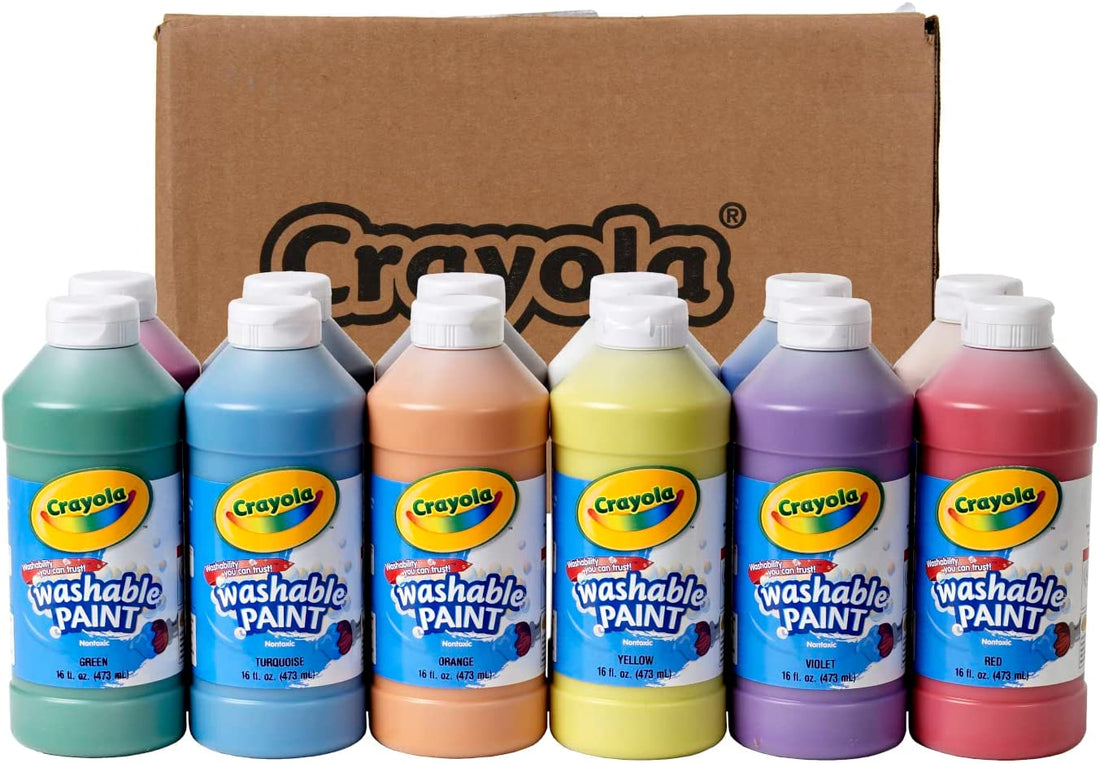 Crayola Washable Paint, 12 Count,16 Oz
