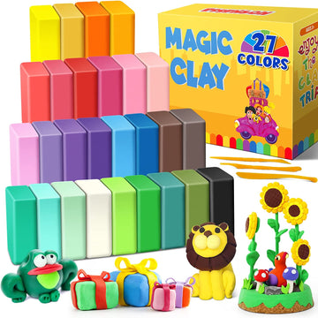 Air Dry Clay 27 Colors, Modeling Clay for Kids, DIY Molding Magic Clay for with Tools, Soft & Ultra Light