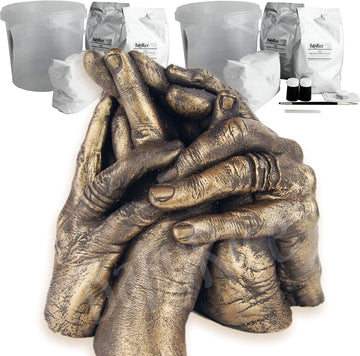 BabyRice 3D Family Hand Casting Kit, Large | 2kg BabyRice Alginate, 2kg Plaster, Metallic Bronze Finishing Kit, 2 Casting Container | Comprehensive Instructions