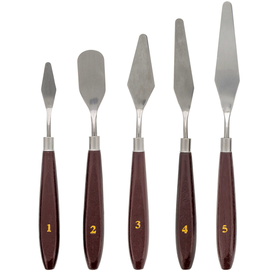 U.S. Art Supply 5-Piece Stainless Steel Palette Knife Set