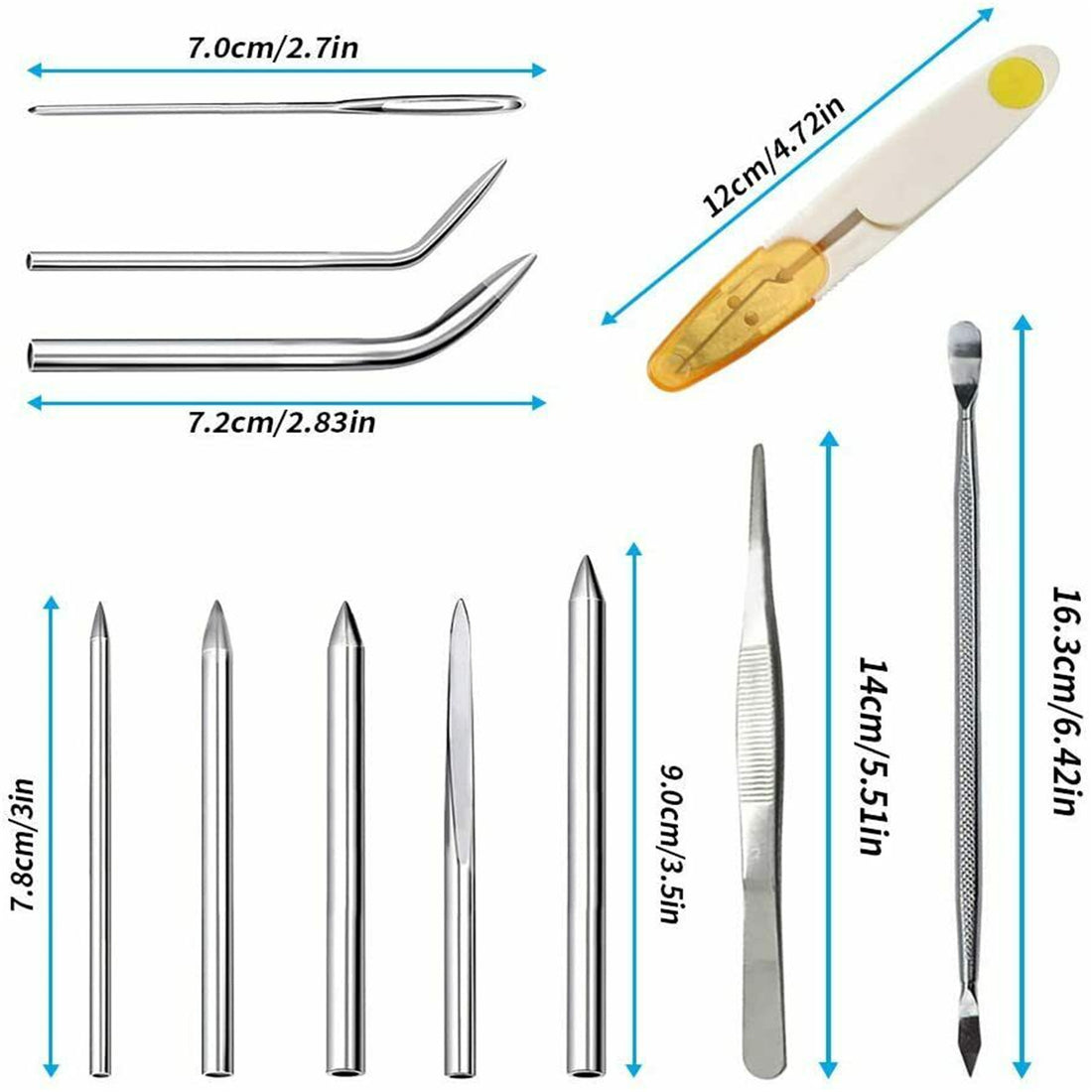Allnice 12 in 1 Paracord Bracelet Stainless Steel Fid Lacing Stitching Needles Tools Set