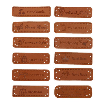 Handmade Labels Letter PU Leather Tags